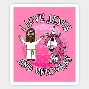 I Love Jesus and Unicorns Christian Unicorn Funny Magnet